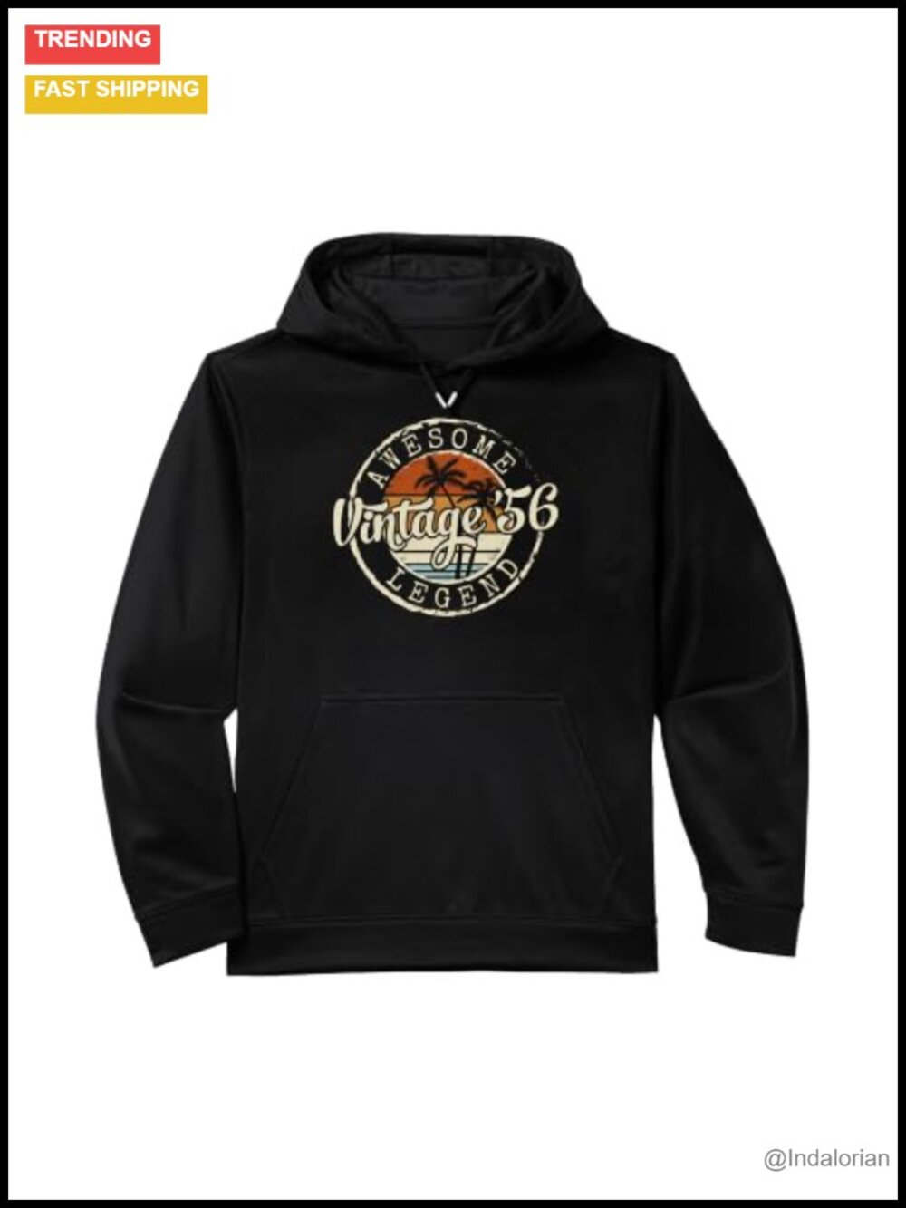 70th Birthday Gift Men 1956 Vintage Performance Hoodie Polyester